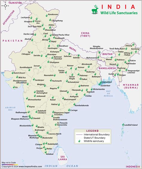 Wildlife Sanctuaries In India Map - Keith N Olivier