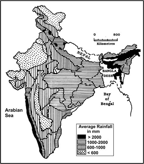 Map of India showing average annual rainfall. | Download Scientific Diagram