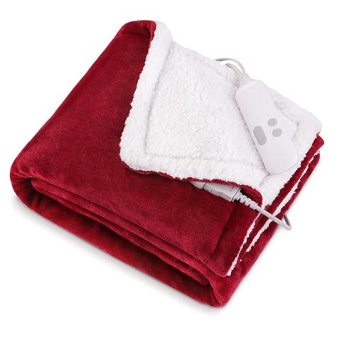 Maxkare 50" x 60" Electric Heated Blanket Throw Flannel & Velveteen, Fast Heating Blanket, ETL ...