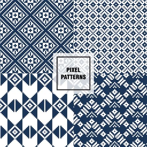 Blue pixel patterns | free vectors | UI Download