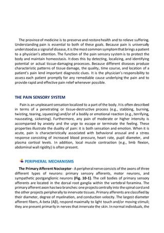 PAIN : PATHOPHYSIOLOGY | PDF