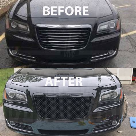 Fits 2011-2014 Chrysler 300 Black Chrome Mesh Bentley Grille Bently ...