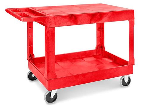 Uline Flat Shelf Utility Cart - 44 x 25 x 33", Red H-3325R - Uline