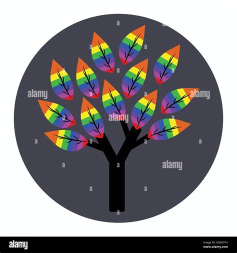 Rainbow tree leaves Stock Vector Image & Art - Alamy