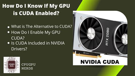 How Do I Know If My GPU Is CUDA Enabled?