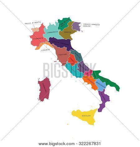 Italy Regions Map. Vector & Photo (Free Trial) | Bigstock