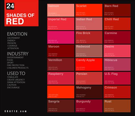 24 Shades of Red Color Palette – graf1x.com