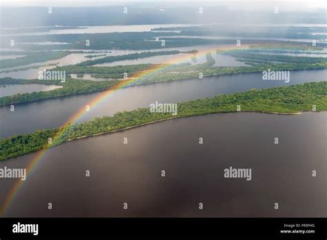 Aerial view of the Anavilhanas National Park with rainbow Stock Photo - Alamy