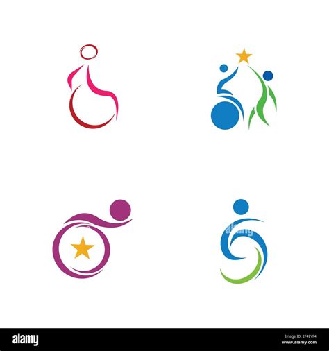 disability logo set vector illustration design template - vector Stock ...