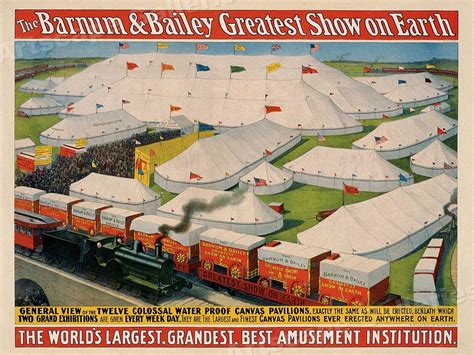 Barnum & Bailey Circus 1890s Colossal Tents and Circus Train Poster ...