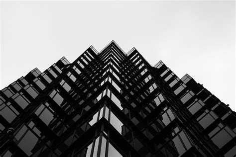 Free Images : black and white, architecture, sky, glass, building ...