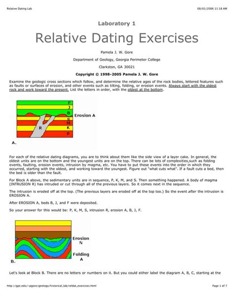 Relative datingexercises | PDF