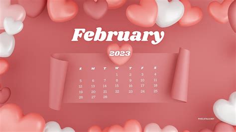 February 2023 Calendar Desktop Wallpaper Discover more 28 Days, Aesthetic, Cute, February 2023 ...