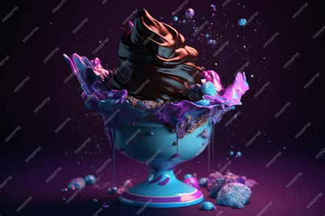 Premium AI Image | Chocolate ice cream sundae with chocolate and ...