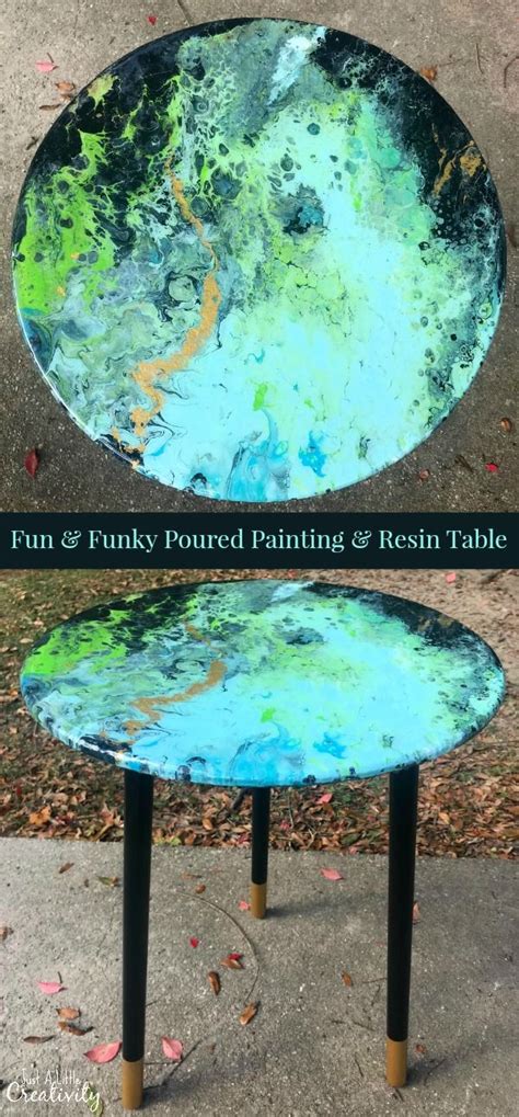 Fun & Funky Poured Painting & Resin Table Resin Patio Furniture, Diy Furniture Easy, Backyard ...