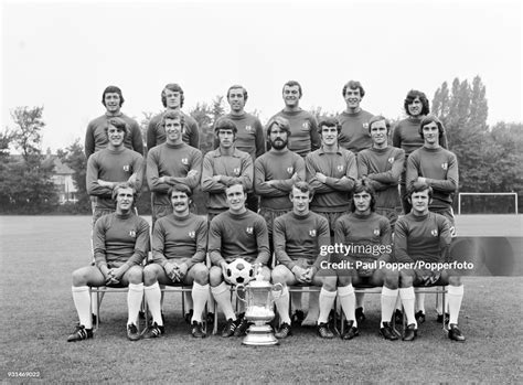 The Chelsea FA Cup Final squad with the trophy, circa August 1970 ...