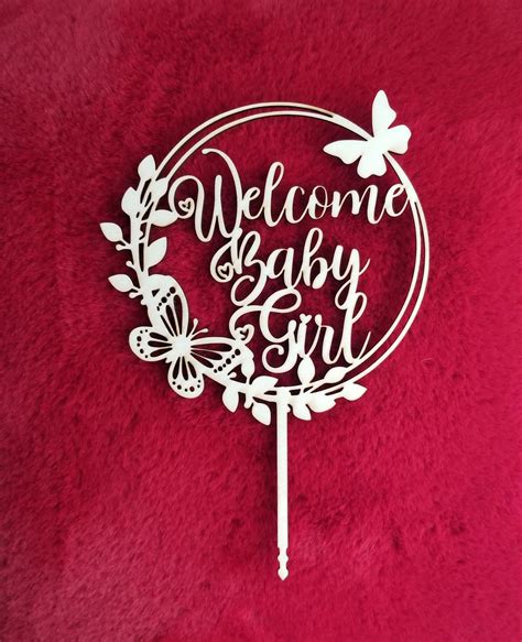 Welcome Baby Cake Topper Baby Shower Party Decoration Girl - Etsy