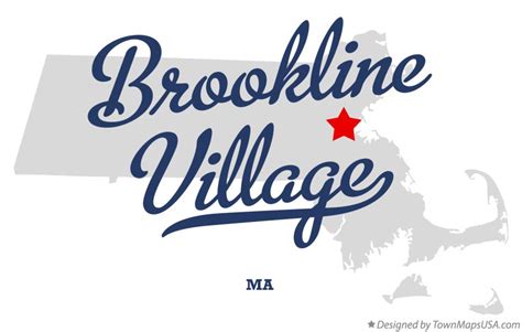 Map of Brookline Village, MA, Massachusetts