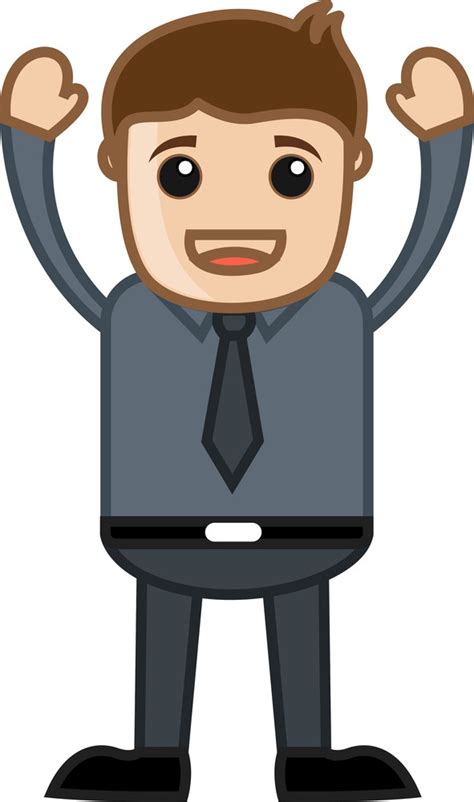 Happy Employee - Business Cartoon Character Vector Royalty-Free Stock Image - Storyblocks