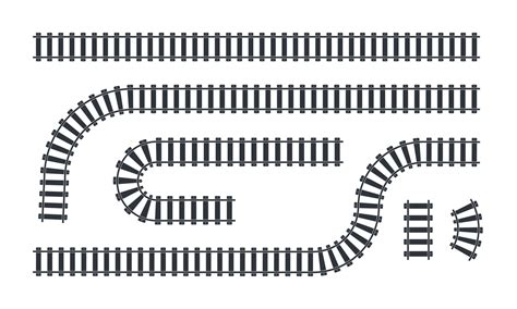 Train track elements. Rail road map. Path Destination Location Area ...