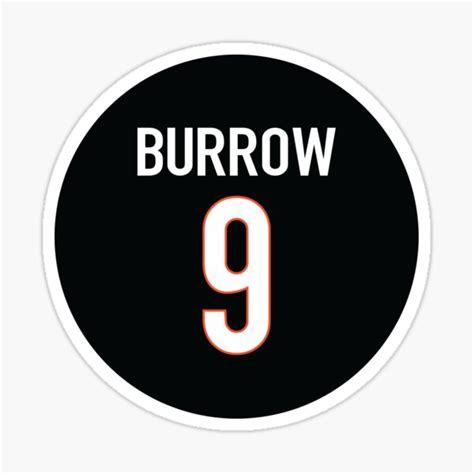 "Joe Burrow Black Bengals Jersey - #9" Sticker for Sale by djstagge ...