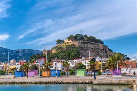 Denia Spain Historic Castle with Colourful Houses and Mountain ...