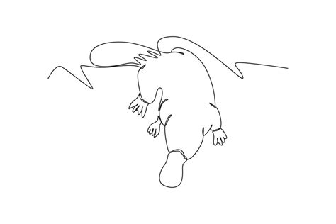 Single one line drawing mammal animal concept. Continuous line draw design graphic vector ...