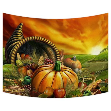 GCKG Thanksgiving Tapestry,Happy Thanksgiving Day,Harvest,pumpkin Wall ...