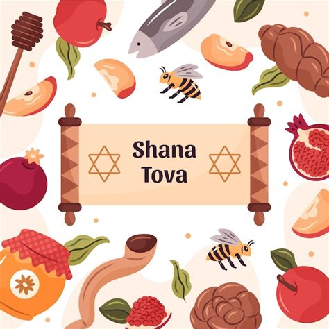 Premium Vector | Hand drawn - shana tova