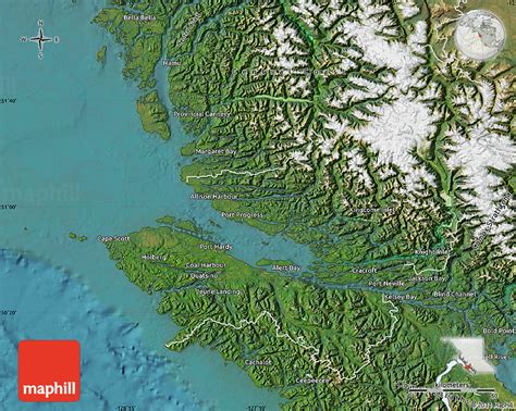 Satellite Map of Mount Waddington