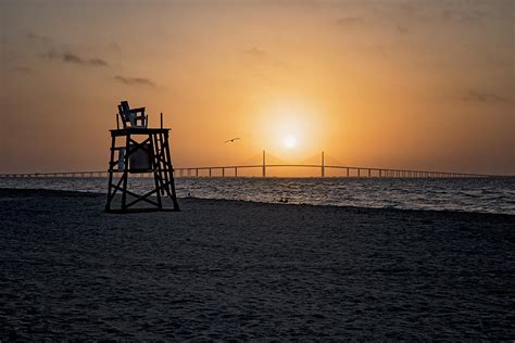 Sunrise at the Skyway Bridge Photograph by Michael White - Pixels