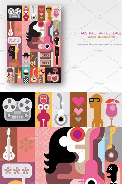 Music Pop Art Collage vector artwork – MasterBundles