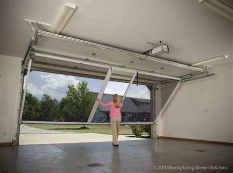 Garage Screen System - Lifestyle Garage Screen Door contains a retractable roll-up passage door ...