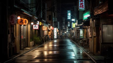 Wet Street Of Tokyo At Night Background, Denboin Street At Night, Hd Photography Photo, Building ...