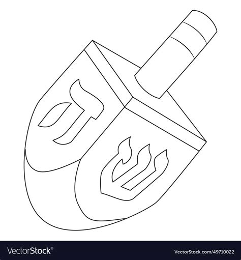 Hanukkah dreidel of wooden Royalty Free Vector Image