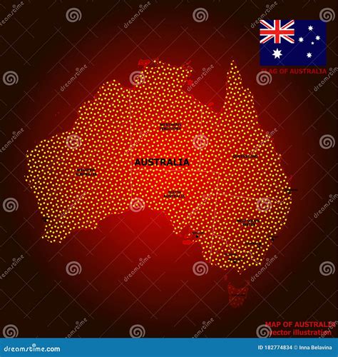 Map of Australia with Flag. Australian Infographic. Australian Map with ...