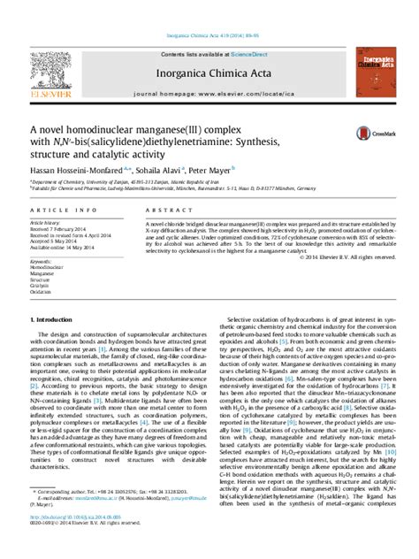 (PDF) A novel homodinuclear manganese(III) complex with N,N′-bis ...