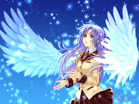 angel beats! blue blue hair kagalin school uniform tachibana kanade wings | konachan.com ...