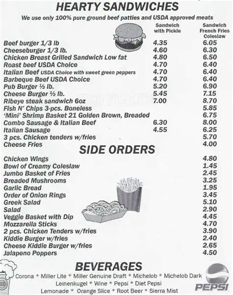 Barnaby's Menu, Menu for Barnaby's, Niles, Chicago - Urbanspoon/Zomato