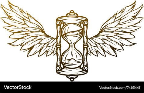 Hourglass and wings Sign symbol Royalty Free Vector Image