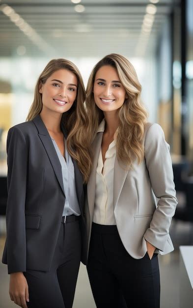 Premium AI Image | Portrait of cheerful business women in tailored Suit