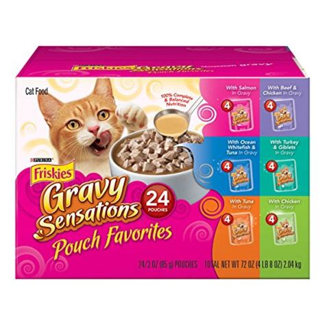 Purina Friskies Gravy Sensations Pouch Favorites Variety Pack Cat Food ...