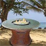 Tradewinds Dining Height Multifunctional Reflection Glass Fire Pit Table