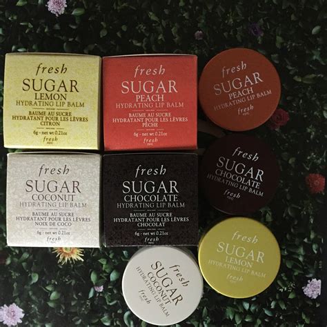 Fresh Sugar Hydrating Lip Balms in Coconut, Lemon, Peach & Chocolate ...