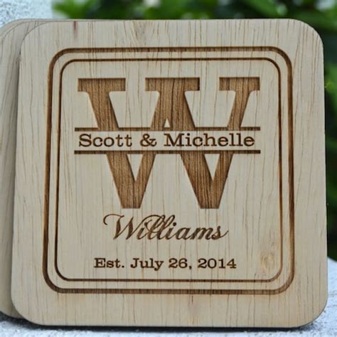 Personalized Coasters Wedding Favors Rustic Wedding - Etsy