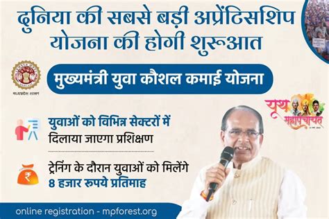 मुख्यमंत्री युवा कौशल कमाई योजना से मिलेगा 10 हजार रुपए हर महीने, mmsky.mp.gov.in में होगा ...