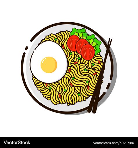 Indonesian famous food in flat design Royalty Free Vector