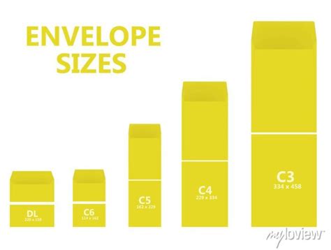 Envelope sizes with dimensions. vector posters for the wall • posters vector, up, template ...