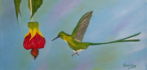 Hummingbird Oil Painting 8 X 16 - Etsy