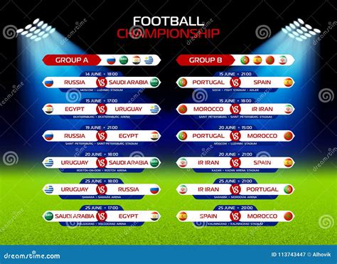 Football Championship Match Schedule in Russia 2018 Editorial ...